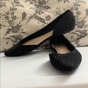 Sparkly Black Flats Size 11